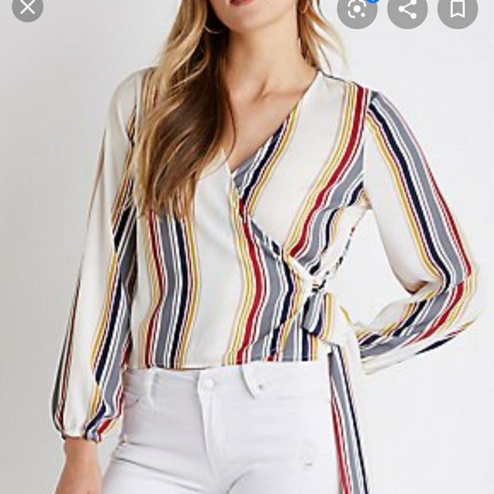 Charlotte Russe Wrap Front Blouse - Picture 1 of 7